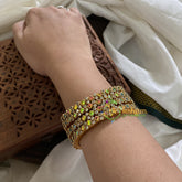 Single Line Kundan Bangle-Dice and Dots-Rainbow-G3630
